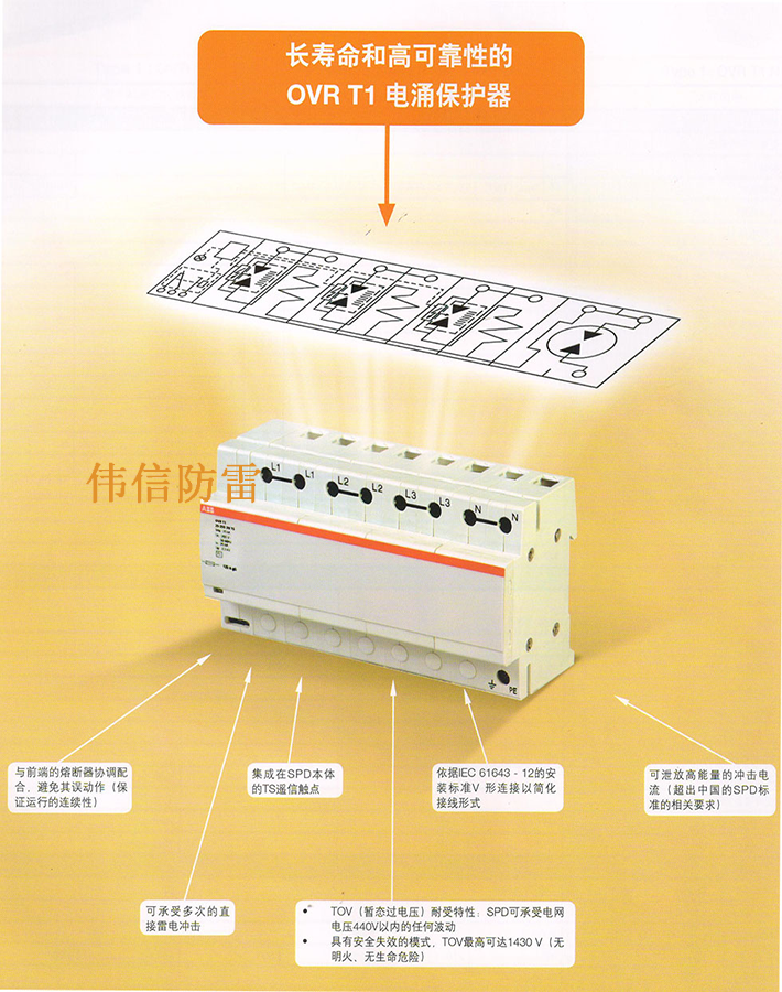 ABB電涌保護器OVR T1 50 N產品簡介