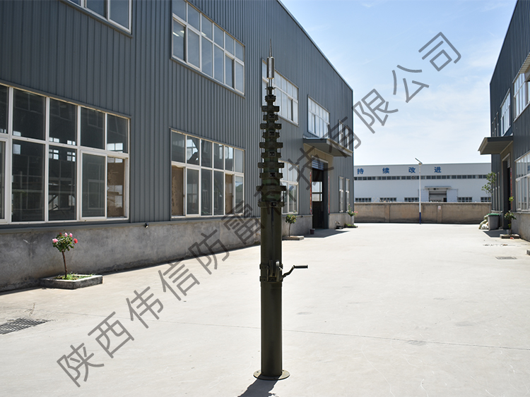 機動式手搖升降桿,機動式野戰(zhàn)升降避雷針,16米移動升降避雷針